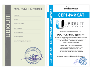 Сертификат Ubiquiti